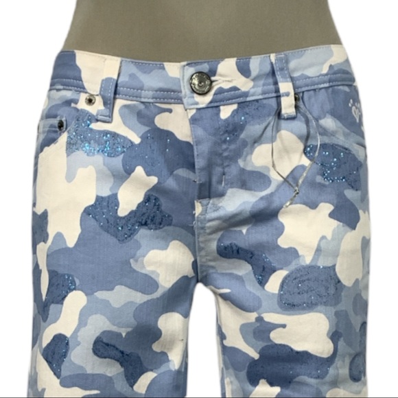 *NEW* JUSTICE Premium Jeans White & Clear Blue Straight - Picture 5 of 13